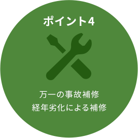 万一の事故補修、経年劣化による補修